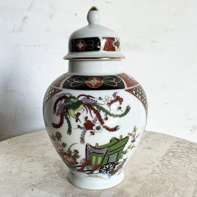 White Japanese Imari Porcelain Ginger Jar For Sale - Image 8 of 10