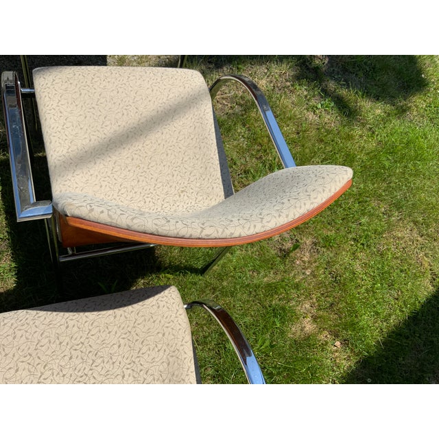 Late 20th Century Harter a Jami Company Set of Six Wood and Chrome Chairs For Sale - Image 9 of 11