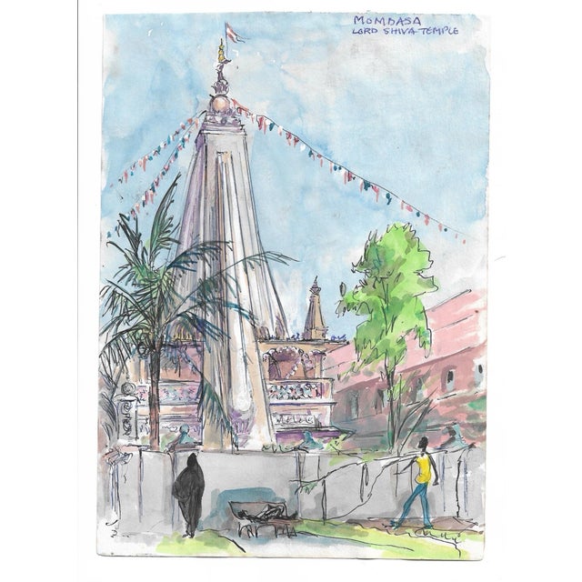 Painting by English artist Ivy Attwell (1895-1985). Attwell traveled extensively all over the world and recorded her...