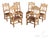 Southwest Style Vintage Set of Six Carved Pine Dining Chairs For Sale