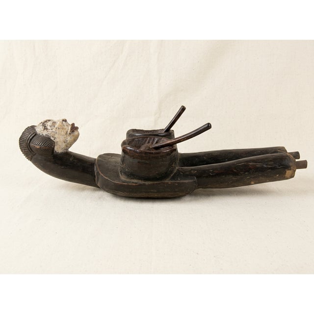 African Gabon Handmade Anthropomorphic Double Bellows, 1920s For Sale - Image 9 of 9