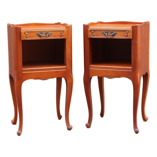 Pair of French Louis XV Style Side Tables Nightstands For Sale