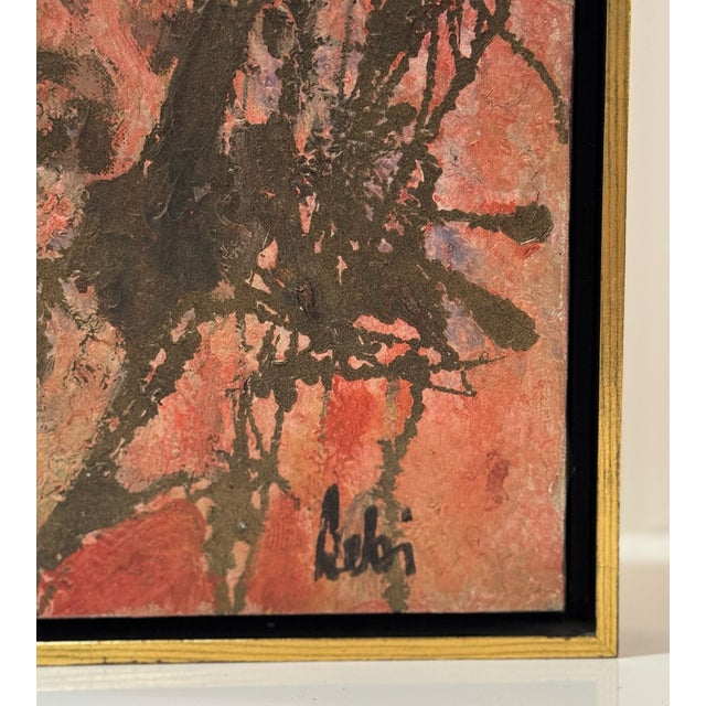 Modern Vintage Expressionist Portrait Painting Signed Oil on Board Framed For Sale - Image 3 of 7