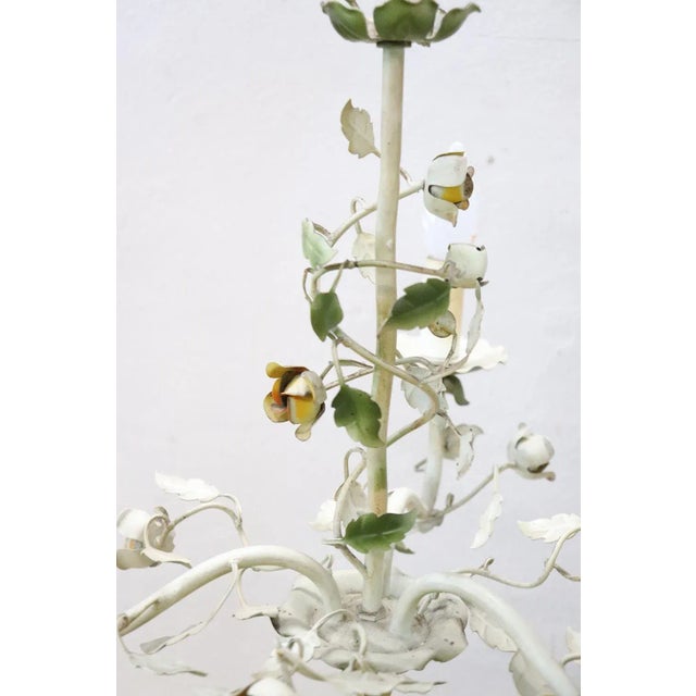 Silver Painted Iron Ceiling Lamp, 1930s For Sale - Image 8 of 9