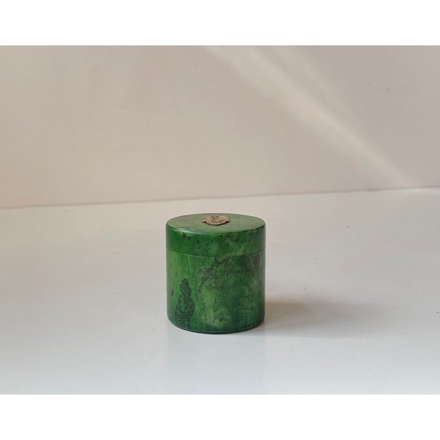 1940s Italian Art Deco Style Trinket Box in Green Marble, 1940s For Sale - Image 5 of 9