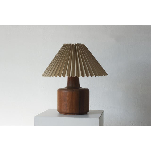 Vintage Scandinavian Table Lamp with Teak Base For Sale - Image 5 of 7