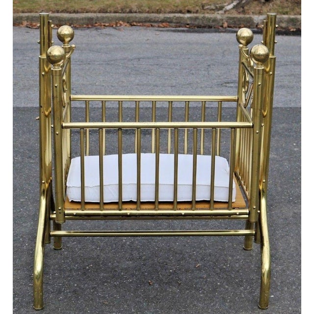 Vintage Victorian Style Brass Hanging Baby Infant Cradle Rocking Crib