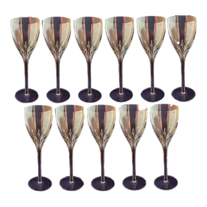 Clear Vintage Lenox Firelight Crystal Water/Wine Glasses- Set of 11