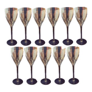 Vintage Lenox Firelight Crystal Water/Wine Glasses- Set of 11 For Sale