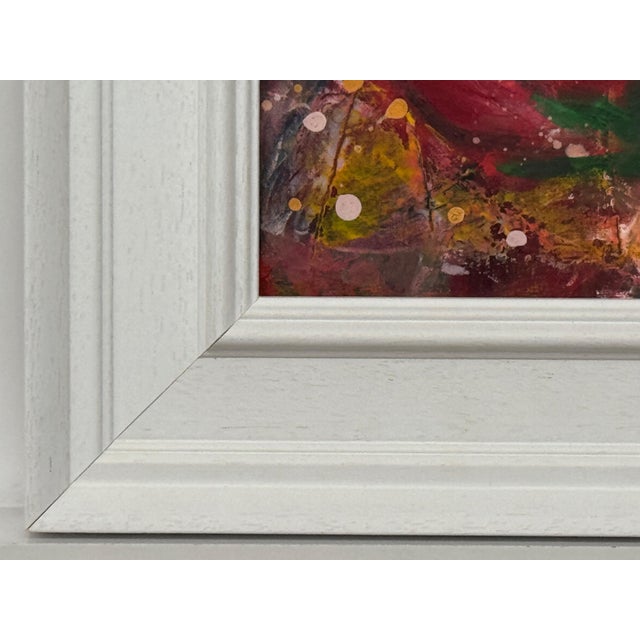 Contemporary Ameryllis Study 2 - Miniature Abstract Floral Canvas Art by Contemporary Artist 2005 For Sale - Image 3 of 12