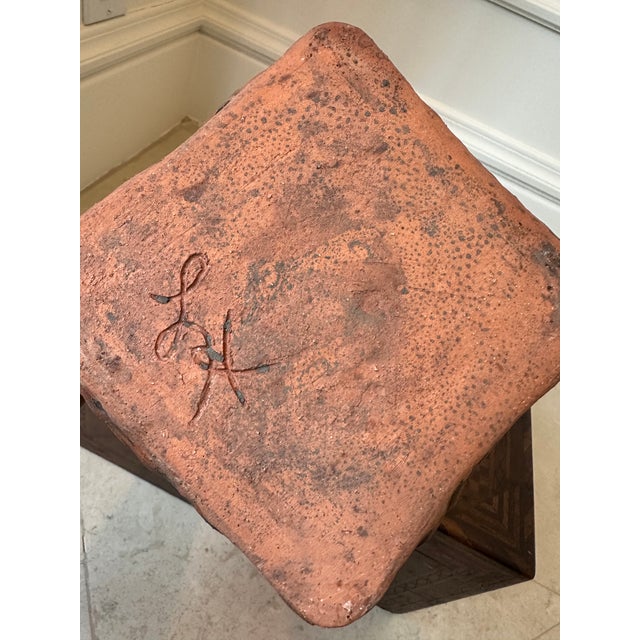 Vintage 1970’s Signed Pierced Terracotta Vessel, For Sale - Image 11 of 12