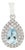 Vintage Aquamarine Diamond Double Halo Drop Pendant in 14k Gold For Sale
