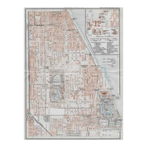 1909 Antique Map of Chicago