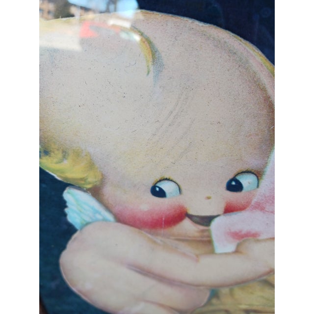 Early 20th Century Antique Large Ice Cream Cone Diecut Framed Kewpies Advertising c.1920 For Sale - Image 5 of 10