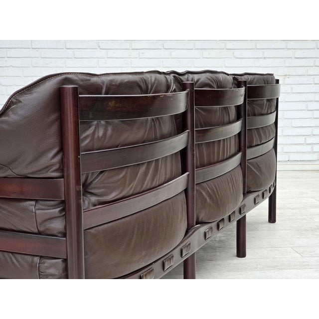 Scandinavian 3-Seater Sofa in Leather by Arne Norell, 1970s For Sale - Image 17 of 18