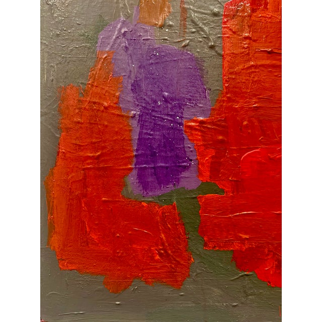 Army Green Original Abstract Expressionist Painting in Gallery Frame For Sale - Image 8 of 13