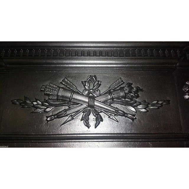 Metal Large Victorian Neoclassical Cast Iron Fireplace Surround For Sale - Image 7 of 8