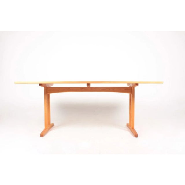 Dining table in Scandinavian solid pine, designed and made by Søborg Furniture. Made in Denmark, great original condition....