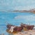 Andrejevs Konstantins, Boats at the Coast, 1975, Oil on Cardboard For Sale - Image 6 of 7