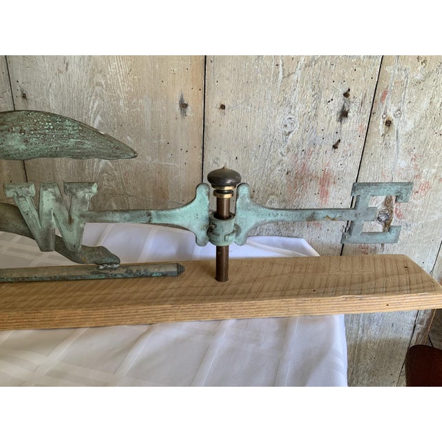 Copper Antique Galloping Horse Copper Weathervane on Wooden Plinth Base For Sale - Image 8 of 12