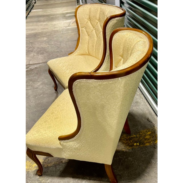 Pair of Antique Tufted Back Accent Chairs For Sale - Image 6 of 12