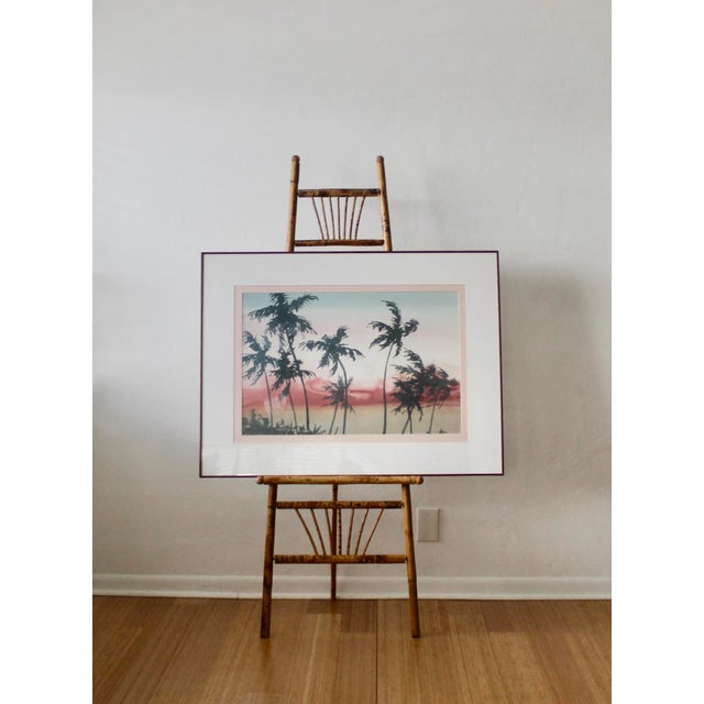 Vintage Boho "Tortoise Shell" Style Burnt Bamboo Easel For Sale - Image 12 of 12