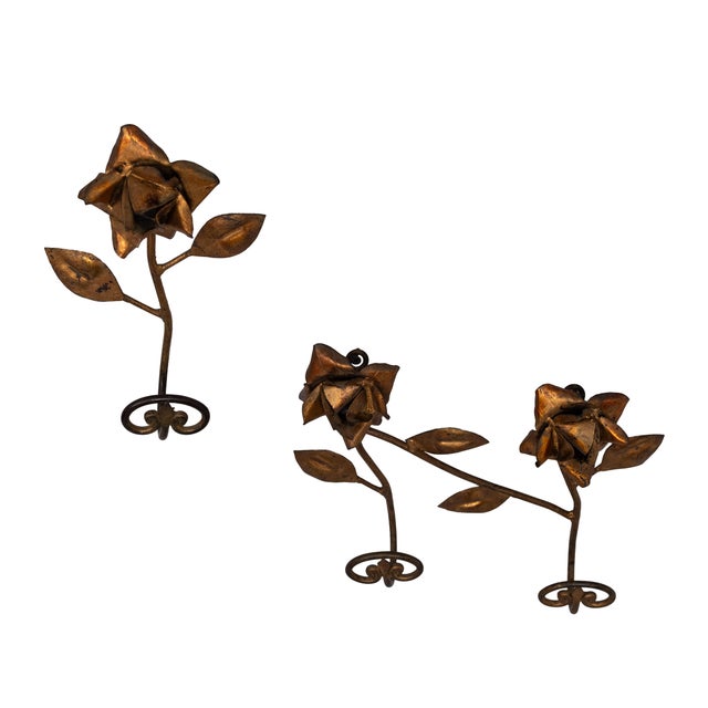 Gilded Metal Wall Coat Racks, France, 1950s, Set of 2 For Sale - Image 4 of 13