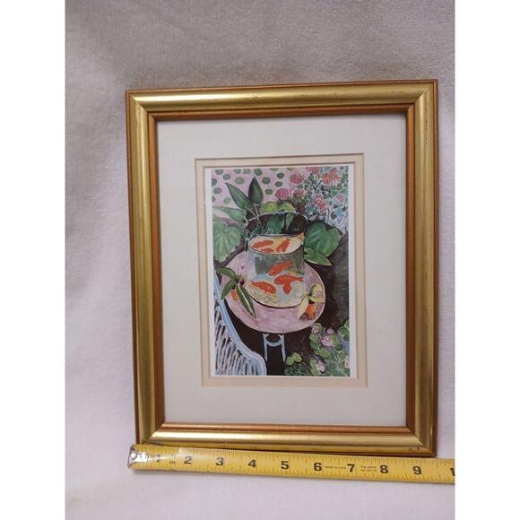 Pink Framed Art 9x11 Goldfish by Henri Matisse Print Reproduction of 1912 Painting For Sale - Image 8 of 12