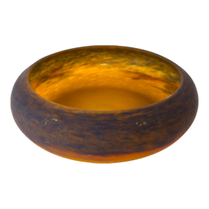 Muller Frères Lunéville Art Deco Mottled Glass Vide-Poche Bowl