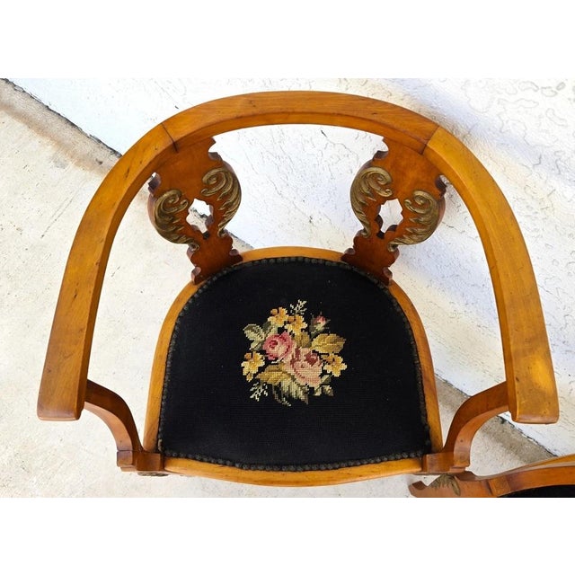 Antique Circa 1900 Victorian Corner Tub Barrel Chairs Set of 2 For Sale - Image 13 of 18