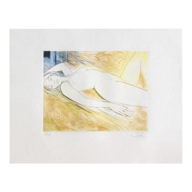 1990 Jean-Baptiste Valadié Alanguissement Signed Etching For Sale