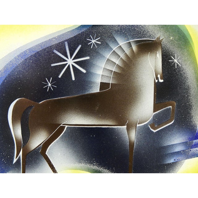 A large and striking enamel rondel panel by the great enamel artist, Edward Winter. This Art Deco masterpiece depicts a...