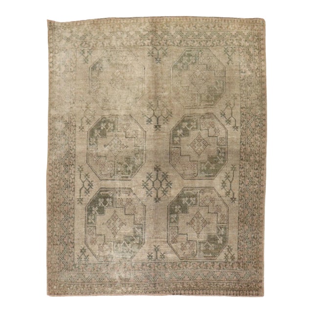 Antique Zabihi Collection Tribal Square Ersari Rug For Sale