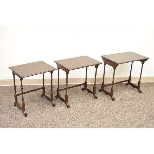 Vintage Ethan Allen Court Solid Cherry Nesting Nest of Side