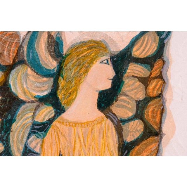 Printmaking Materials Mid 20th Century Gemini Zodiac Hand Signed Contemporary 117/250 Framed Lithograph by Judith Bledsoe For Sale - Image 7 of 9