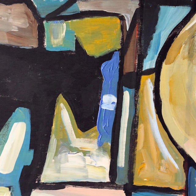 Paint Original Abstract Folk Art Painting by Leon Collins, C. 2024 For Sale - Image 7 of 11