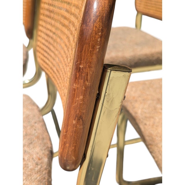 Vintage Italian Marcel Breuer Cesca Chairs and Dining Table- Set of 5 For Sale - Image 14 of 18