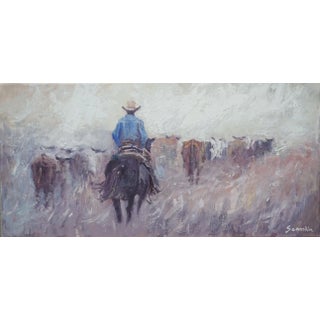 Sean Wu Original Oil Painting of Cowboy For Sale