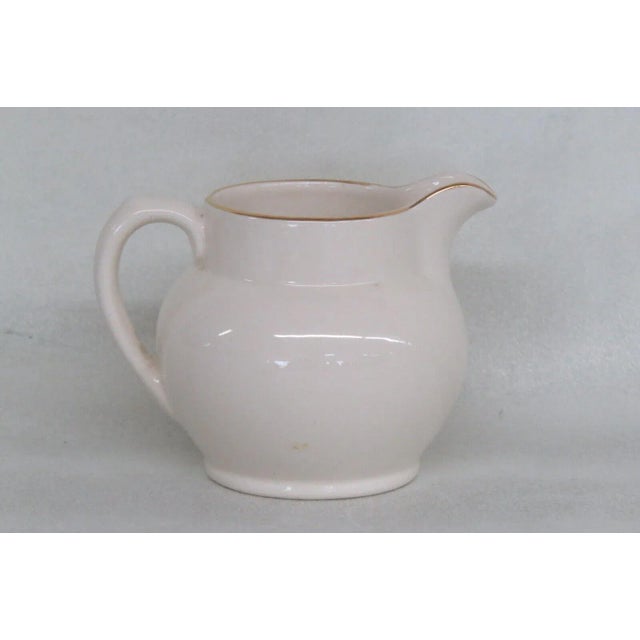 English Wh Goss England Porcelain White Gold Folkestone Coat of Arms Creamer For Sale - Image 3 of 12