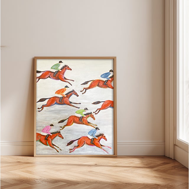 Original Horse Racing Painting – Palm Beach Equestrian Style Bring movement and timeless elegance into your space with...