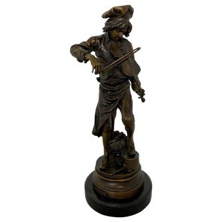 French Lulli Enfant Violin Player Sculpture, 20th-Century For Sale