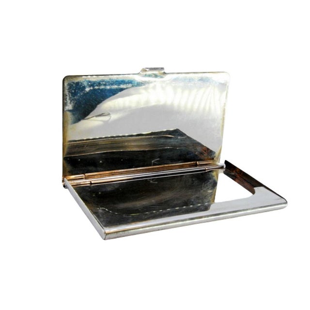 Silver Plain Silver Cardboard Box with Hinged Lid For Sale - Image 8 of 8