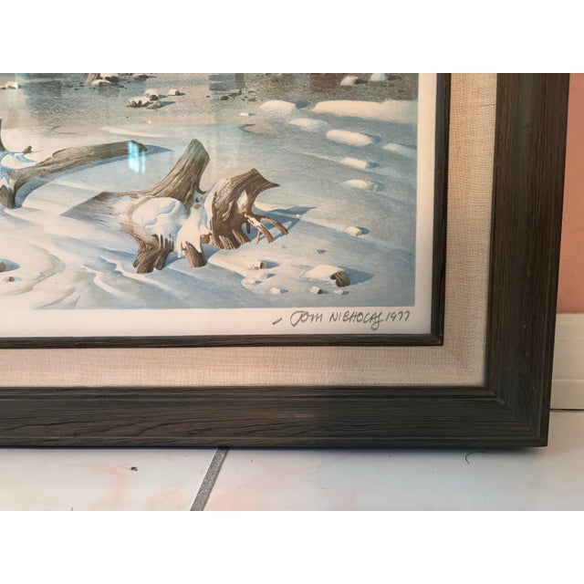 Blue 1977 Tom Nicholas Signed Coastal Lithographs, “Monterey Beach” & “Winter Beach” — Set of 2 For Sale - Image 8 of 12