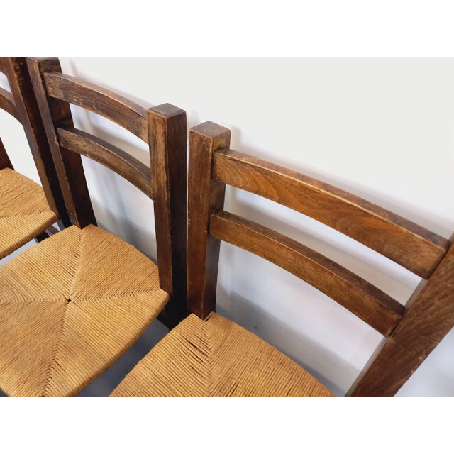 Vintage Brutalist Chairs in Oak and Straw, 1960s, Set of 6 For Sale - Image 17 of 18