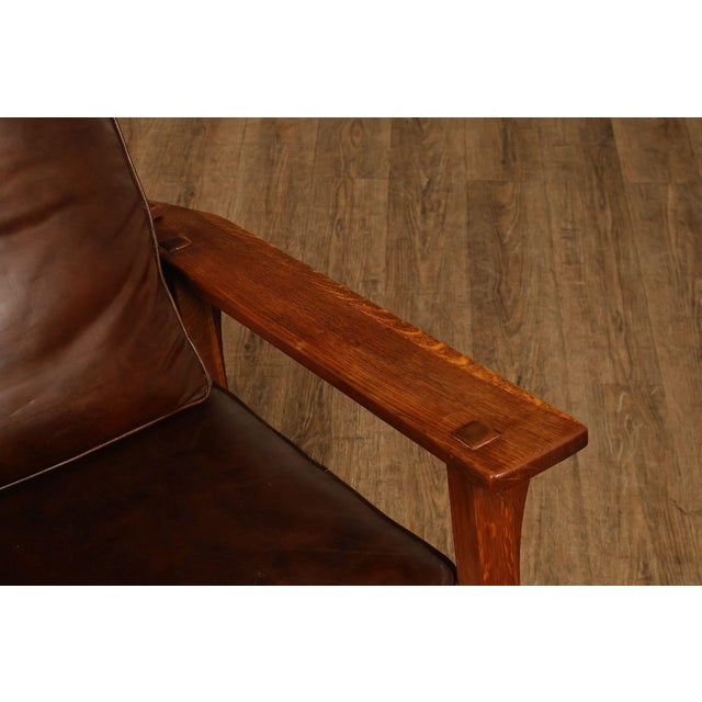 Antique L & JG Stickley Mission Oak Morris Rocker For Sale In Philadelphia - Image 6 of 18
