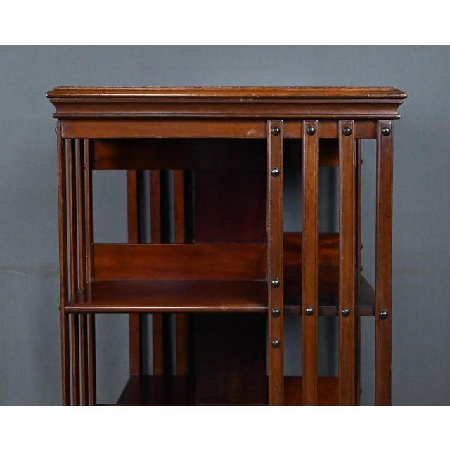 Brown 20th Century Mahogany Revolving Bookshelf, England For Sale - Image 8 of 18