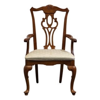 Broyhill Furniture Solid Cherry Traditional Georgian Style Dining Arm Chair 7940-87/86 For Sale