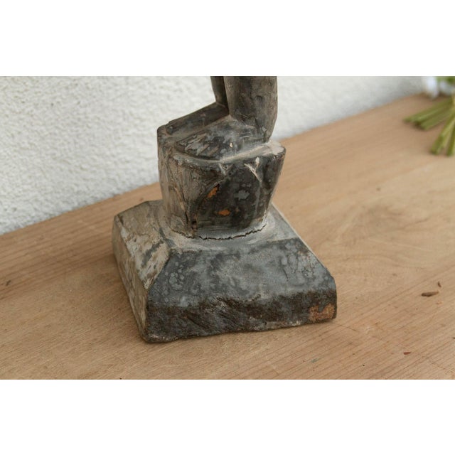 29" Tall Burmese Royal Spirit Carved Figure For Sale - Image 10 of 12