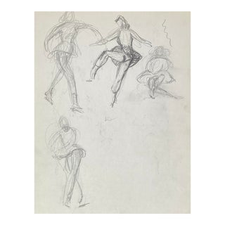 1950s Figure Skating Drawing For Sale