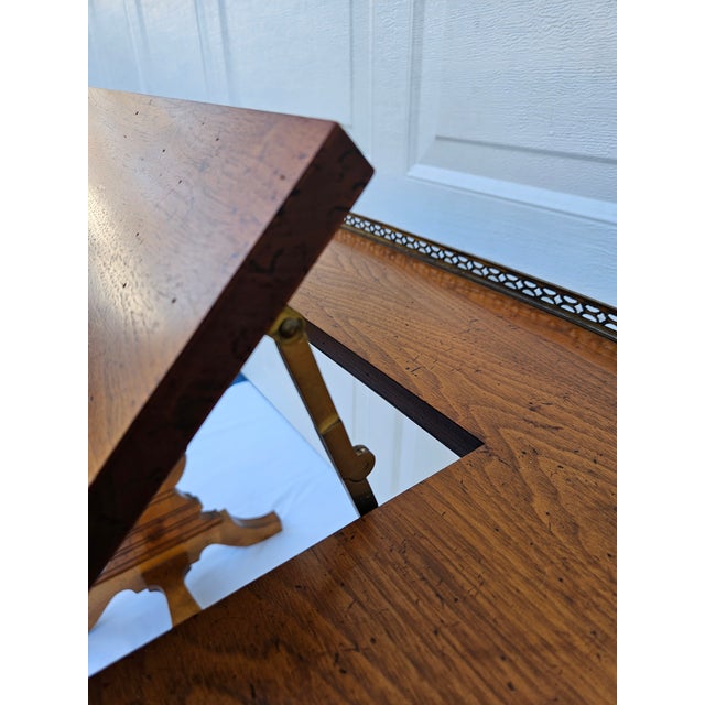 Early 20th Century Kidney Shaped Music Stand Writing Desk With Brass Gallery For Sale - Image 16 of 18